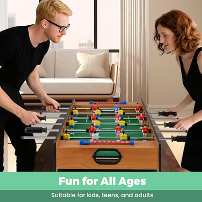 KOTEK 2-in-1 Multi Game Table, 27" Table Top Game Set with Foosball & Table Hockey, Wooden Combo Game Table for Home, Game Room, Family Game Night, Arcades, Bars, Parties