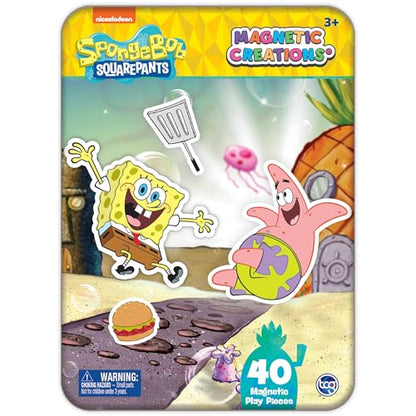 Spongebob Squarepants - Magnetic Creations Tin - Dress Up Play Set - Includes 2 Sheets of Mix & Match Dress Up Magnets with Storage Tin. Great Travel Activity for Kids and Toddlers! - style: Spongebob