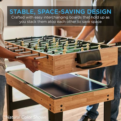 Best Choice Products 2x4ft Combo Game Table Set for Home, Game Room, Friends & Family w/Hockey, Foosball, Pool, Shuffleboard, Ping Pong, Chess, Checkers, Bowling, and Backgammon - color: Black / Walnut