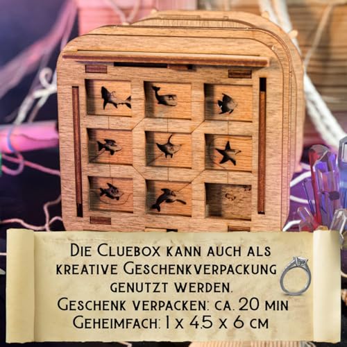 iDventure Cluebox - Davy Jones Locker - Escape Room Game - Pirate Puzzle Box - Gift Box - 3D Wooden Puzzle for Adults - Wooden Jigsaw - Brain Teaser - Birthday Gift Gadget for Men - Money Box - color: Davy Jone's Locker