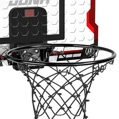 TEMI Indoor Basketball Hoop for Kids, Door Room Basketball Hoop,Mini Basketball Hoop with 4 Balls, Basketball Toys for 3 4 5 6 7 8 9 10 11 12 Year Old Boys - style: Basketball Hoop & Scoreboard & 4 Balls