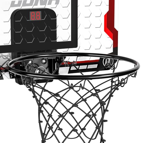 TEMI Indoor Basketball Hoop for Kids, Door Room Basketball Hoop,Mini Basketball Hoop with 4 Balls, Basketball Toys for 3 4 5 6 7 8 9 10 11 12 Year Old Boys - style: Basketball Hoop & Scoreboard & 4 Balls