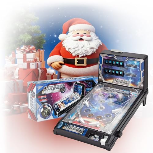 Table Top Pinball Machine, Interactive Arcade Game for Family Fun - with Lights Sounds, Electronic Desktop Ball Shooting Toy, Ideal Gift for Kids Adults Birthday Christmas