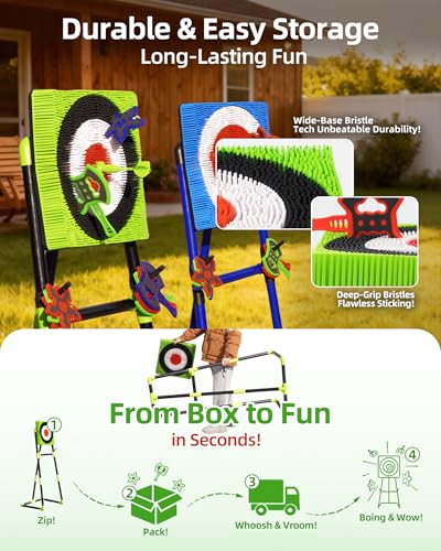 Axe Throwing Game for Backyard with Bristle Target & 12 Throwing Axes Set, Indoor & Outdoor Games for Adults, Kids & Family, Yard Games Toys, Axe Throwing Target,Dart Board,Carnival Games(Green)