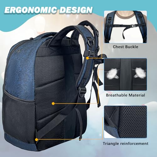 WOLT Bowling Ball Bag,2 Ball Bowling Backpack with Protective Foam Padded & Shoe Compartment Fits Up to Mens Size 16 - color: healthyblue