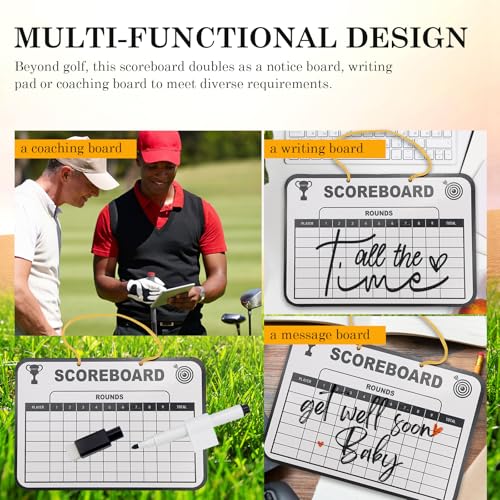 Golf Scoreboard, Erasable Golf Scorecard with Pen, Plastic Whiteboard Score Card Holder Accessories for Golfer