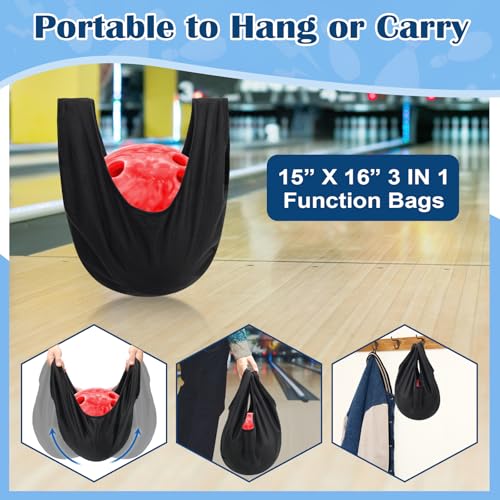 COITEK Bowling Seesaw Bag 2 Pack, Bowling Polisher Bag Carrier Ball Cleaner Holder, Black, 15' X 16'