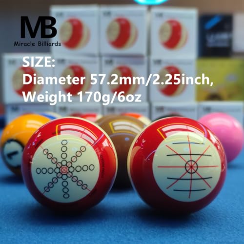 Billiards Cue Ball Pools Balls Practice Training Artifact with Training Guide Professional Cueballs for Precision Billiard Pool Accessories Used in Eight Balls, Home use or Coaching (2-1/4'', 6 oz)