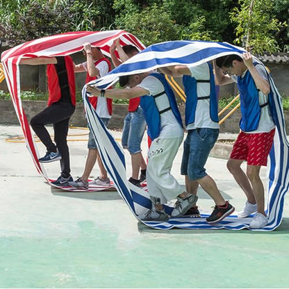 Team Building Activity Mat - Circular Mat for Teenagers Adults Relay Race, Kids Elementary School Field Day Group Teamwork Games, Church Rally, Gym Class Exercise, Family Reunion Fun - color: red-blue-yellow