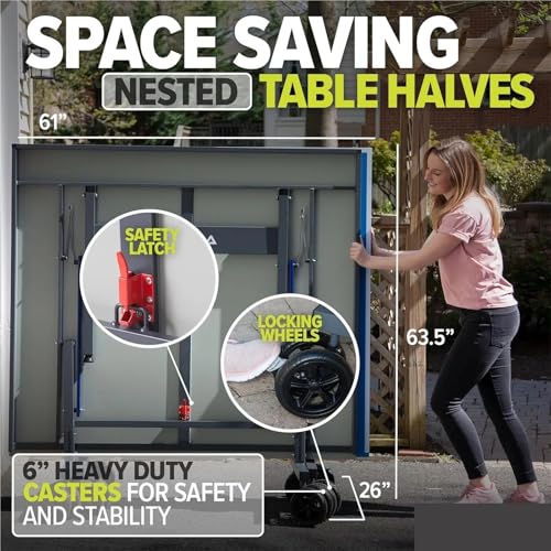 Table Tennis Table Tennis Table with Waterproof Net Set - Quick Assembly Aluminum Composite Outdoor Ping