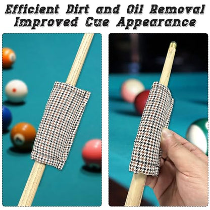 Billiards Brush Pool Table and Rail Brush Cleaning Tools Set with Cloth Cue Shaft Slicker & Small Cue Chalk Cube