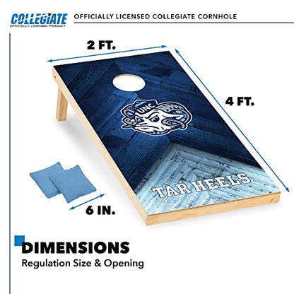 2' x 4' Regulation Size Solid Wood College Cornhole Set with Direct Print HD Team Graphics Great Gift for Any NCAA Fan! Bean Bag Toss Family Outdoor Game