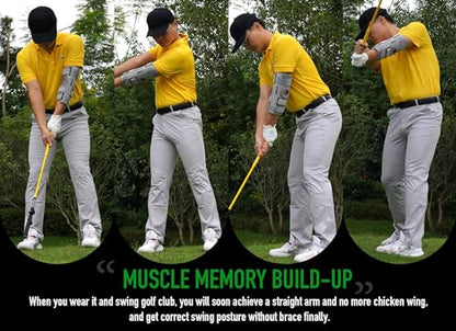 GAIARENA Golf Training Aid Straight Arm Elbow Brace Swing Trainer, Straight Away Swing Trainer Aid to Eliminate Chicken Wing Swing Golf Accessories Practice Equipment Gifts for Men Women Beginner - color: Gray