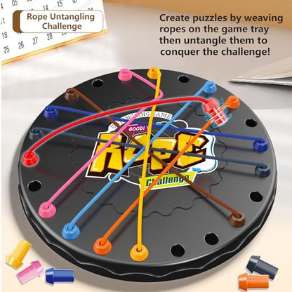 lartoys Rope Untangling Puzzle Game, Mini Travel Size Educational Strategy Board Game for Kids & Adults, Family Travel Party Games with Multi-Level Challenges, Gifts for All Ages - size: mini(6.2 in)