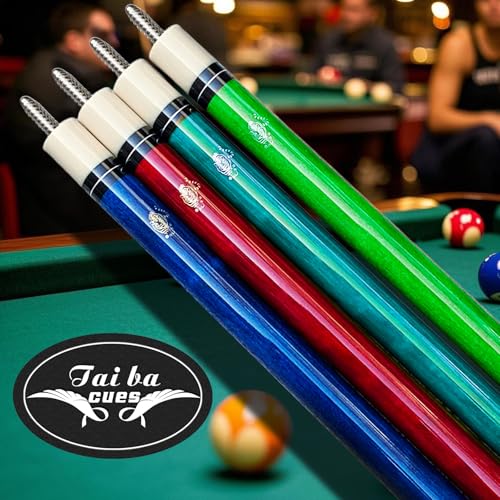 Tai ba cues Set of 4 Pool Cue Stick (19oz-20oz-), 13mm Tip, 58", Hardwood Canadian Maple Professional Billiard