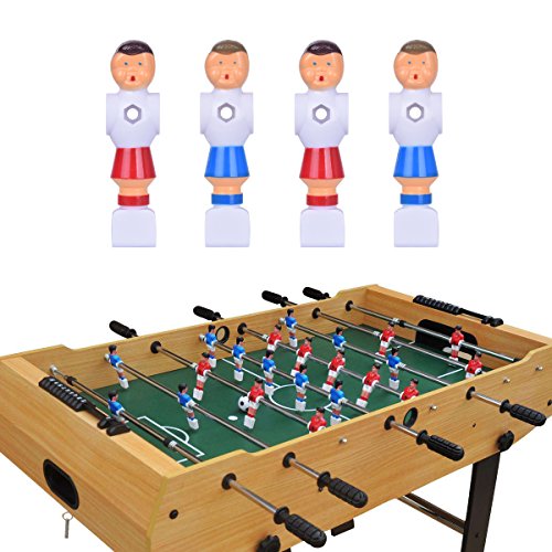 4Pcs Rod Foosball Soccer Table Football Men Player Replacement Parts(Red+Blue)