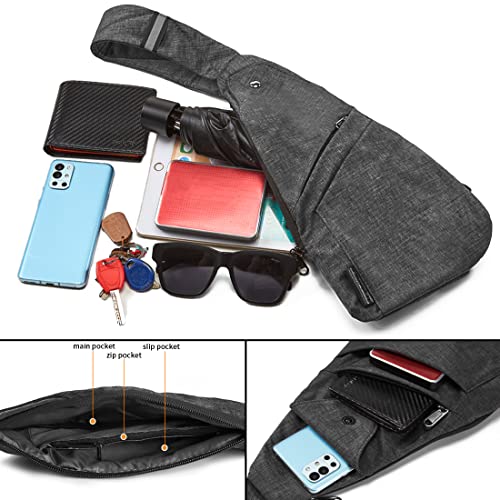Seoky Rop Slim Sling Bag Small Ultra Thin Water Resistance Crossbody Chest Shoulder Backpack Personal Pocket Bag Blue - color: Blue-1