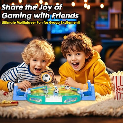 PowerKing Portable Foosball Table - Mini Tabletop Sports Game for Competitive Family Fun - color: Green-E013