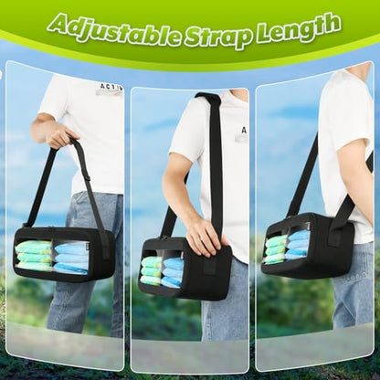 Cosmos Cornhole Bag Carrying Case Corn Hole Bean Bag Holder Carrier Holds 8 Bean Bags, Portable Storage Organizer Bag with Detachable Divider and Adjustable Strap for Men and Women