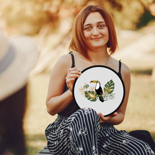 Gejoy Foldable Flying Disc Fans Bulk with Bags 9.8 Inch DIY Sublimation Handheld Cooling Fan Beach Flying Disc for Summer Outdoor Games Activities Birthday Wedding Party Favors - color: Black and White