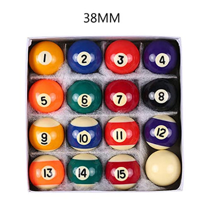 Rulbelok 16Pcs/Pack Pool Ball Polyester Resin 25MM/32MM/38MM Children Billiards Table Set Kid Pool Ball Complete Set Billiard Set Pool Ball Replacement Kids Billiards Cue Pool
