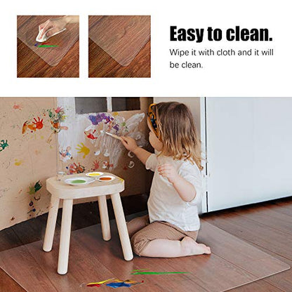 Kuyal Clear Chair Mat, Hard Floor Use, 48" X 59" Transparent Office Home Floor Protector mat Chairmats (48" X 59" Rectangle) - size: 48" x 59" Rectangle