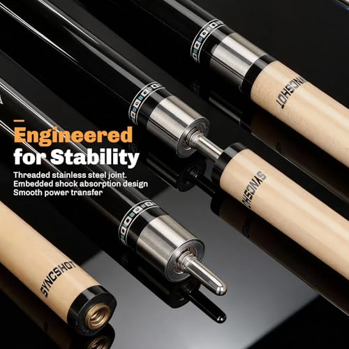Professional Pool Cue Stick with Hard Case, 58" Canadian Maple Billiard Cue & 12.5mm Multi-Layer Rainbow Tip, Pool Cue Set with 3 Accessories, 19/20/21oz Billiard Stick (Selectable) - size: 21oz, style: Style 2