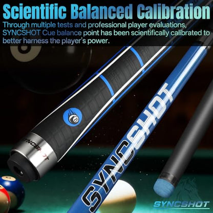 Carbon Fiber Pool Cue Stick 58" Professional Pool Sticks for Adults Full Carbon Technology Tacos De Billiar Low Deflection Billiard Pool Table Cues 3 Colors Available - color: Blue-H1