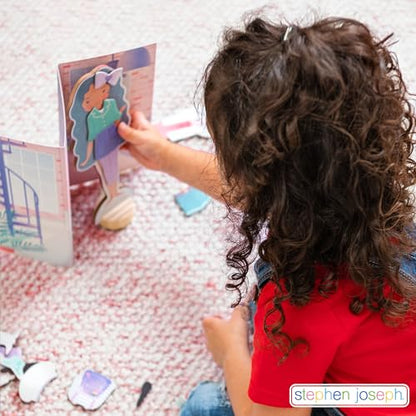 Stephen Joseph, Magnetic Dress Up Dolls, 30 pc Magnetic Travel Play Set – Pretend Play Magnetic Dress Up Dolls, Ideal for Ages 3 4 5 – Travel Game for Kids, World Traveler