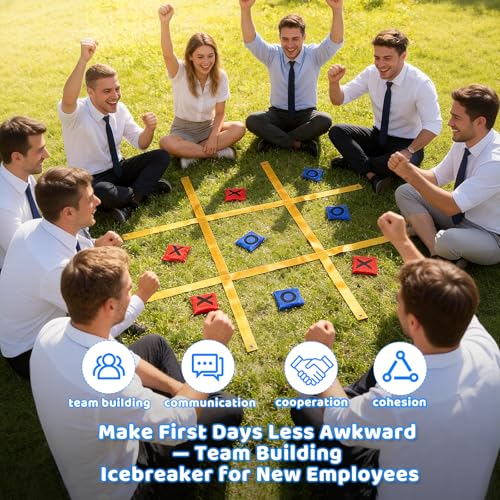Yard Games for Kids & Adults - Giant 4ft x 4ft Tic Tac Toe Outdoor Game with Bean Bag Toss & Tabletop Scoreboard for Backyard, Carnival, Family Reunion, Birthday Party & Field Day