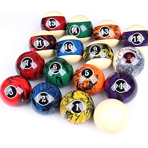 CUPPA Professional Pool Balls/Billiard Balls Set, Complete 16 Balls for Pool Tables - color: Dark Style