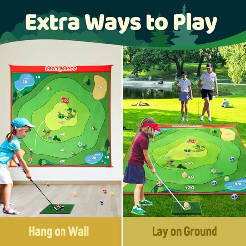 Golf Chipping Game Set: Portable Indoor & Outdoor Sticky Golf Games Fun, Family Backyard Yard Golf Target Game Set (Golf Club Not Included) - color: Green