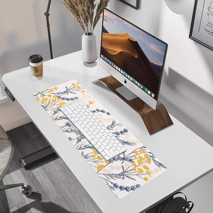 ALOANES Waterproof Mouse Pad with Durable Stitched Edge, Gaming Keyboard, Non-Slip Rubber Base, Extended Desk pad for Gamer, Office& Home, Yellow Flower Mousepad Large(27.6" x11.8"x0.12") - color: 03- Yellow Flower, size: Large(27.6" x 11.8")