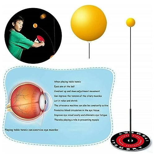 Table Tennis Self-Training Trainer With Elastic Soft Shaft - Portable for Indoor Or Outdoor Use - Training Device Practice Ball Bulk for Children Adult