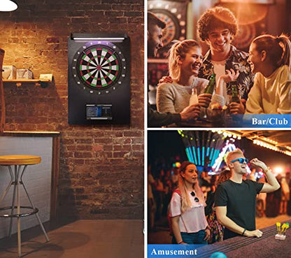 M2 Electronic Dart Machine Online Soft Tip Dartboard for Adults | 15.5"Highgrade Nylon Target,11.6"Touch Screen,Fast Automatic Scoring,17 Games,Network Battle Ranking，For Bar Man Cave