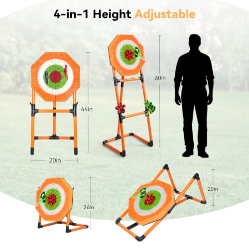 Axe Throwing Game for Backyard with 6 Axes & 6 Throwing Stars | 60 Inch Tall, 4-in-1 Plastic Axe Throwing Game, Large Yard Games for Kids and Adults