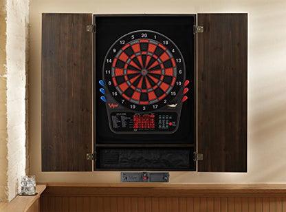 Viper Metropolitan Solid Wood Cabinet & Electronic Dartboard Play-Ready Bundle - color: Espresso, style: Elite Set