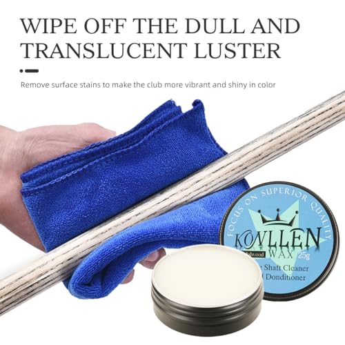 KONLLEN Billiards Billiard cue Towel - 100% Cotton Black 8-Ball Pool Cue Clean Towel Maintenance Accessories Cleaning Set Shaft Wax + Cleaning Powder + - color: Wax-Sandalwood