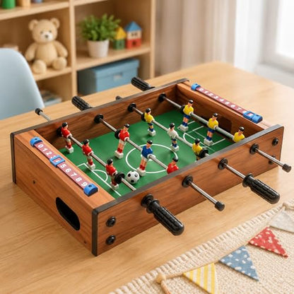 Saycker Table Foosball, Mini Football Table Soccer Tabletops Wood Football Table Top w/Footballs, Game Accessories for Adults Family Night Parties Entertainment