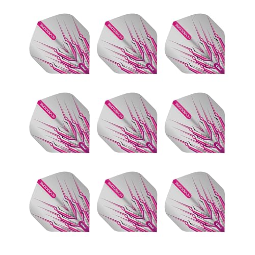 RED DRAGON Peter Wright Snakebite Hard Mohawk Hardcore Dart Flights - 3 Sets Per Pack (9 Flights in Total) - color: Pink