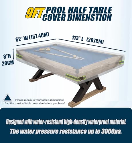 Pool Table Cover - Billiard Table Cover, 600D Waterproof Covers for Billiard Pool Table, Heavy Duty Scratched-Free UV Protection Snooker Furniture Table Cover - color: Blue, size: 9ft