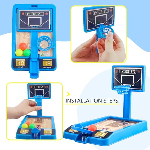12 Pack Mini Basketball Game Toys - Tabletop Basketball Shooting Game for Kids - Goodie Bag Stuffers, Party Favors, Birthday Gifts, 2 Colors
