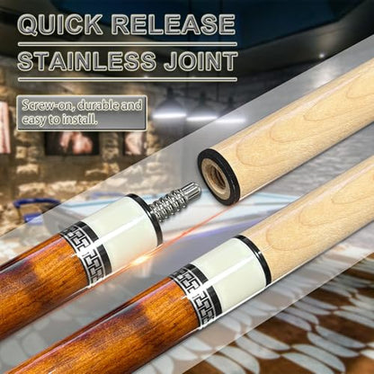 HomeSeason Pool Cue Stick 58inch 18oz-21oz 12.5mm Tip Professional Billiard Canadian Maple Wood 2-Piece Combination Cues Sticks - color: 20oz