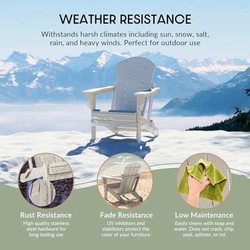 WestinTrends Malibu HDPE Outdoor Patio Folding Poly Adirondack Chair, Sand - color: Sand, size: 1 Chair