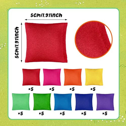 45 PCS Small Colorful Nylon Bean Bags Bulk Bean Bag Hand Toss for Sports Outdoor