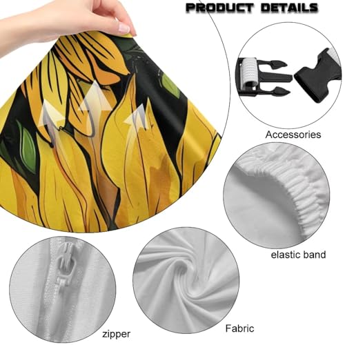 Panda Sunflower Print Gaming Chair Covers Slipcovers 4Pcs with Armrest Cover Dust-Proof Skin Friendly Gamer Desk Chair Covers Fits Most Office/PC Chairs & Racing Style Seats - color: Multi - Panda Sunflower