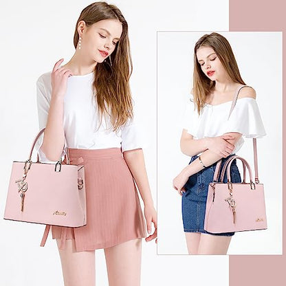 Womens Purses and Handbags Shoulder Bags Ladies Designer Top Handle Satchel Tote Bag - color: Light Pink