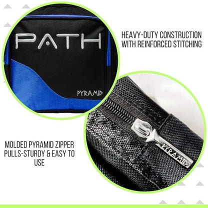 Pyramid Path Pro Deluxe Single Bowling Ball Tote - Holds One Ball, One Pair Shoes Up to Mens 15 - color: Lime Green/Royal Blue