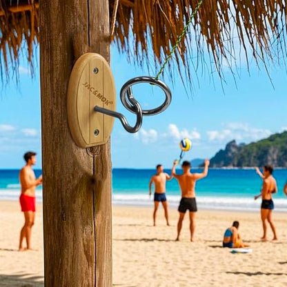 Hook and Ring Toss Game Swing Game DIY Kit -Stainless Steel Ring, Polyester Rope and Hardware - style: short board -green 1