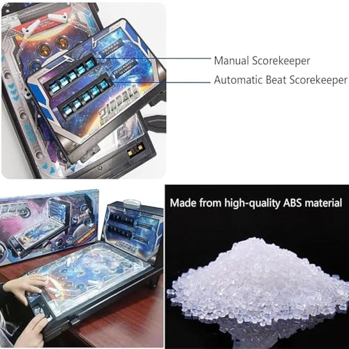 Mini Pinball Machine, Electronic Pinball Game Toys with Light and Sound Effects and Digital-Counter, Tabletop Pinball Toys for Children and Family